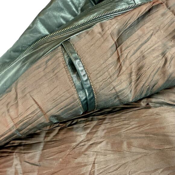 1980's Designer Men's black lamb leather jacket by COLLEZIONESA MAPPE MONDE - Picture 10 of 16